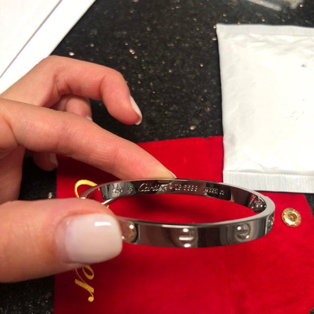 White gold love bracelet